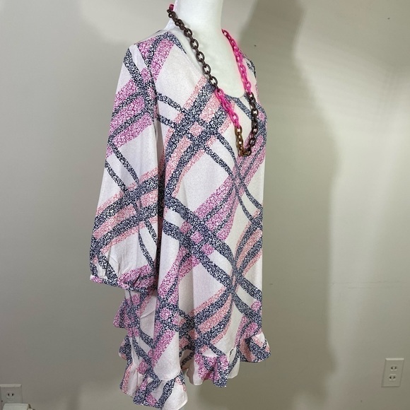 Motherhood Maternity sz XL top in Patel plaid casual loose fitting tunic length - Picture 6 of 10